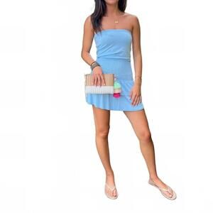 NEW VAVA milan tube ruffle dress in light blue